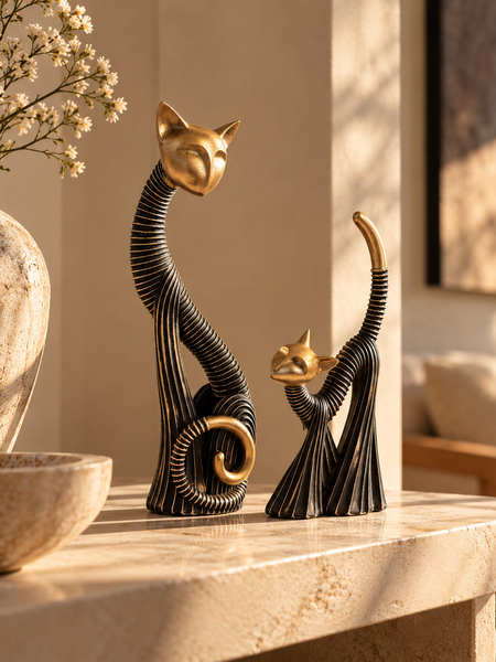 Miu & Miso – Sculptural Cat Duo
