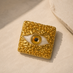 Golden Evil Eye Statement Brooch