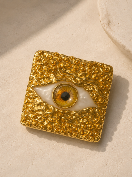 Golden Evil Eye Statement Brooch