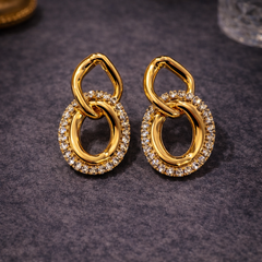 Liora Interlinked Crystal Drop Earrings