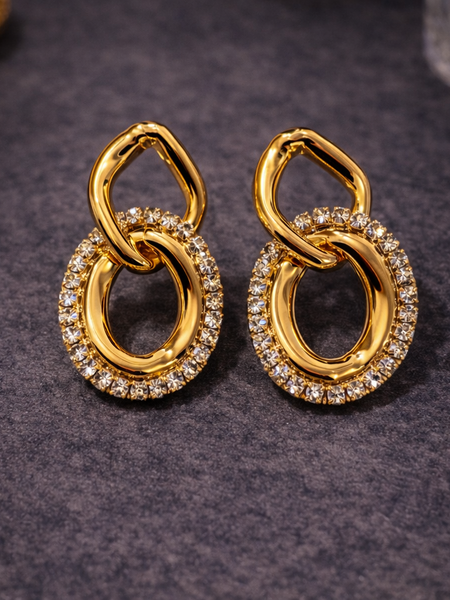 Liora Interlinked Crystal Drop Earrings