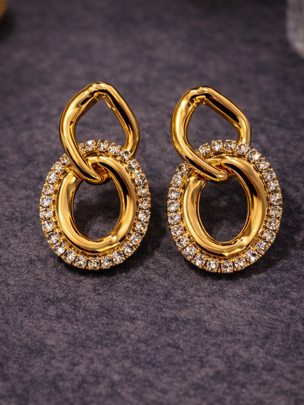Liora Interlinked Crystal Drop Earrings