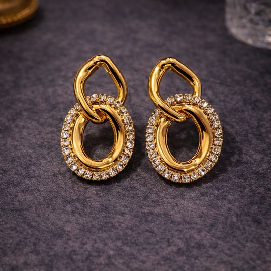 Liora Interlinked Crystal Drop Earrings