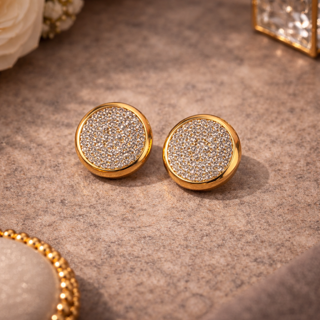 Quilté Diamond Grid Hoop Earrings