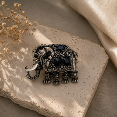 The Midnight Maharaja Elephant Brooch