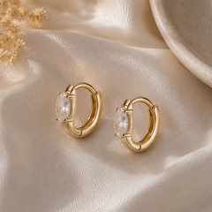 Solitaire Huggie Earrings