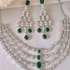 Emerald Cascade Diamond Necklace Set