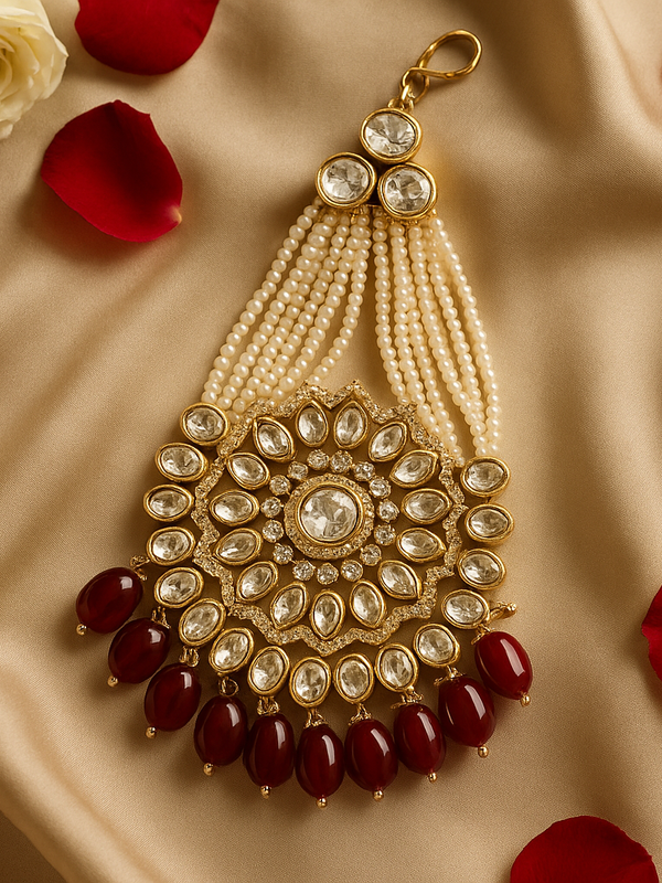 Pearl & Ruby Kundan Passa