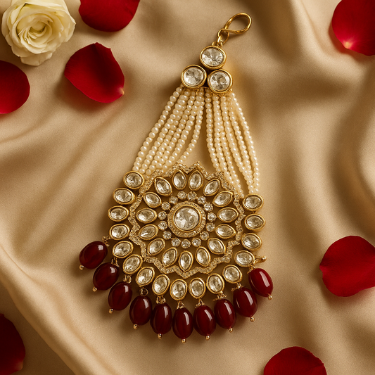 Pearl & Ruby Kundan Passa