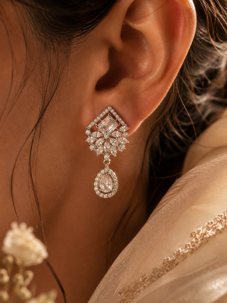 Elara Crystal Drop Earrings