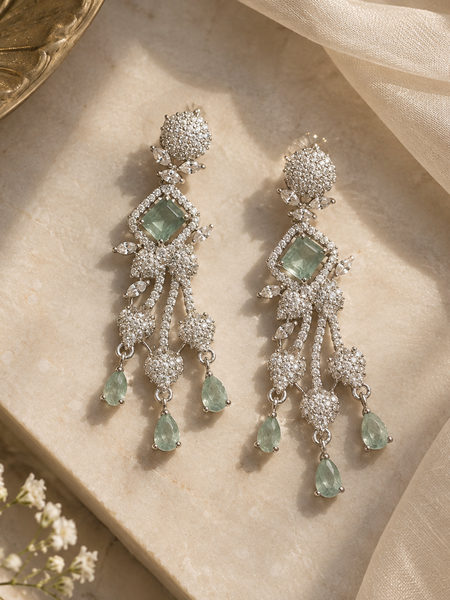 Serena Mint Cascade Earrings
