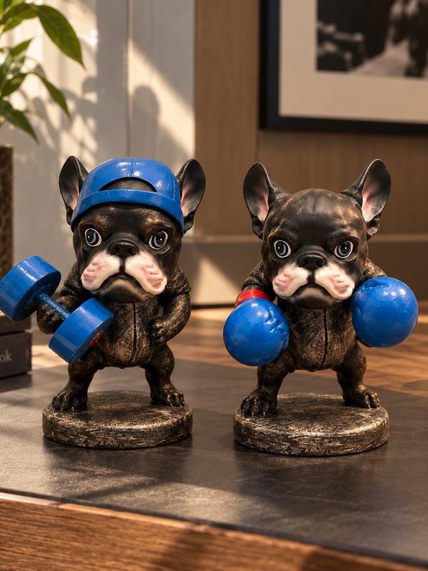 The Knockout Duo – Bulldog Fitness Sculpture Set of 2