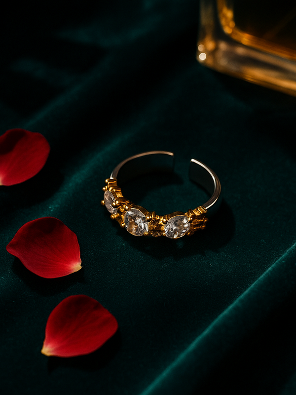 Radiant Spark Adjustable Diamond Ring