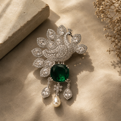 The Emerald Mayura Statement Brooch