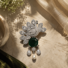 The Emerald Mayura Statement Brooch