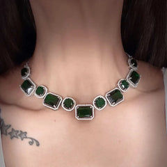 Imperial Emerald Diamond Necklace Set