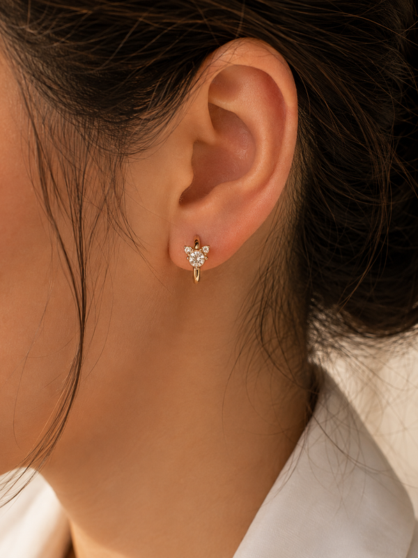 Luna Fauna Diamond Huggie Earrings