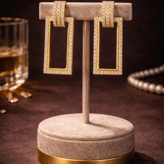 Luxe Frame Gold-Plated Drop Earrings
