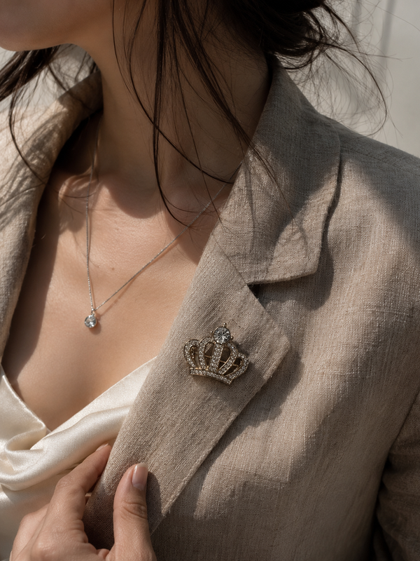 Royal Crest Crown Brooch