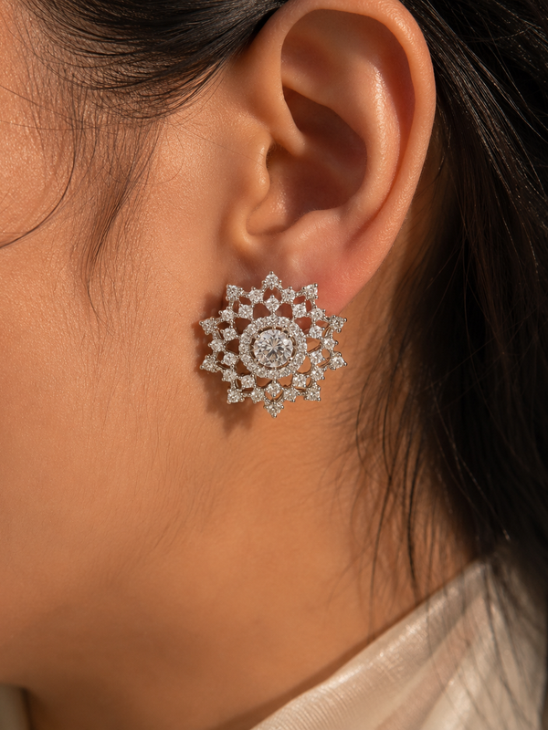 Celeste Crystal Bloom Studs