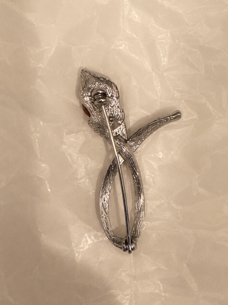 Crimson Bloom Statement Brooch