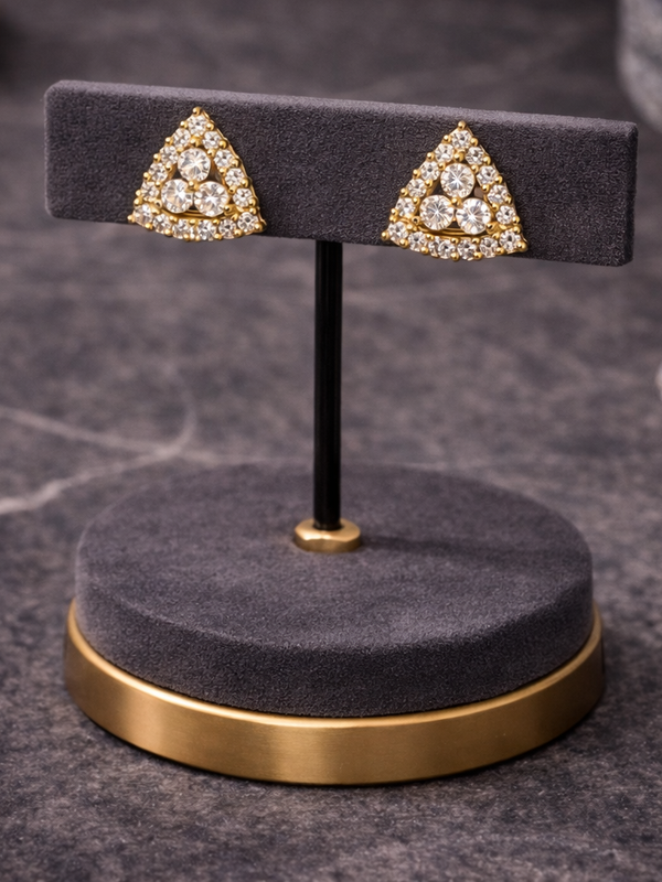 Trinity Sparkle Triangle Stud Earrings