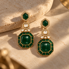 Zariya Emerald Statement Earrings