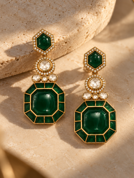 Zariya Emerald Statement Earrings