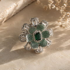 Verdant Bloom Cocktail Ring