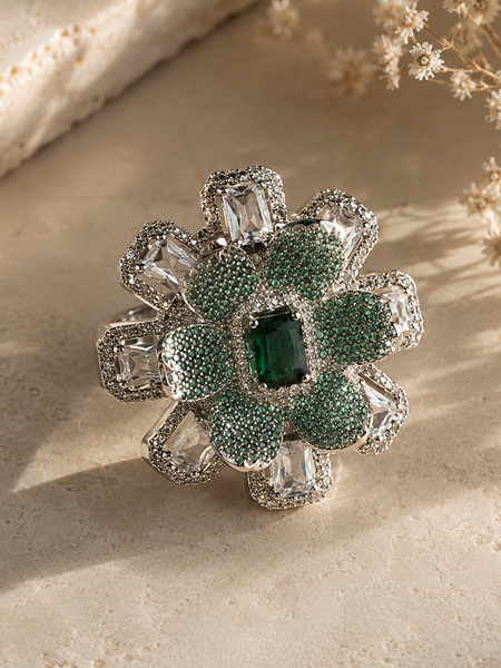 Verdant Bloom Cocktail Ring