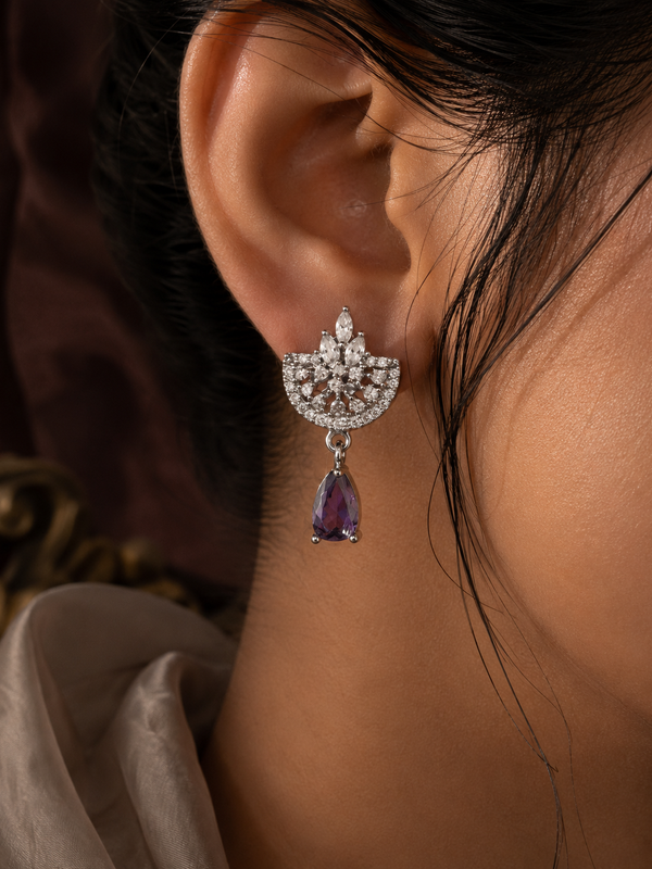 Amara Violet Drop Earrings