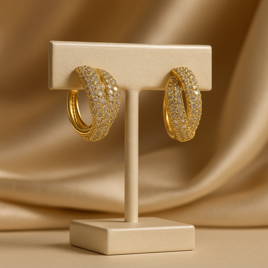 Celestial Twine Diamond Hoops