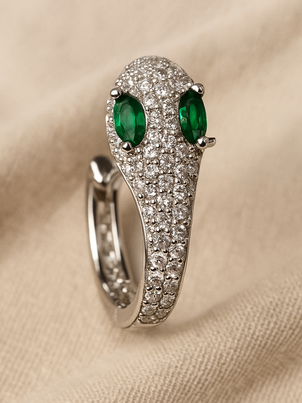 Serpentina Emerald Diamond Hoops