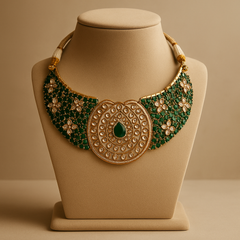 Regal Emerald Jadau Choker Set