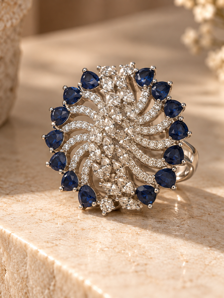 Neel Royale Sapphire Statement Ring
