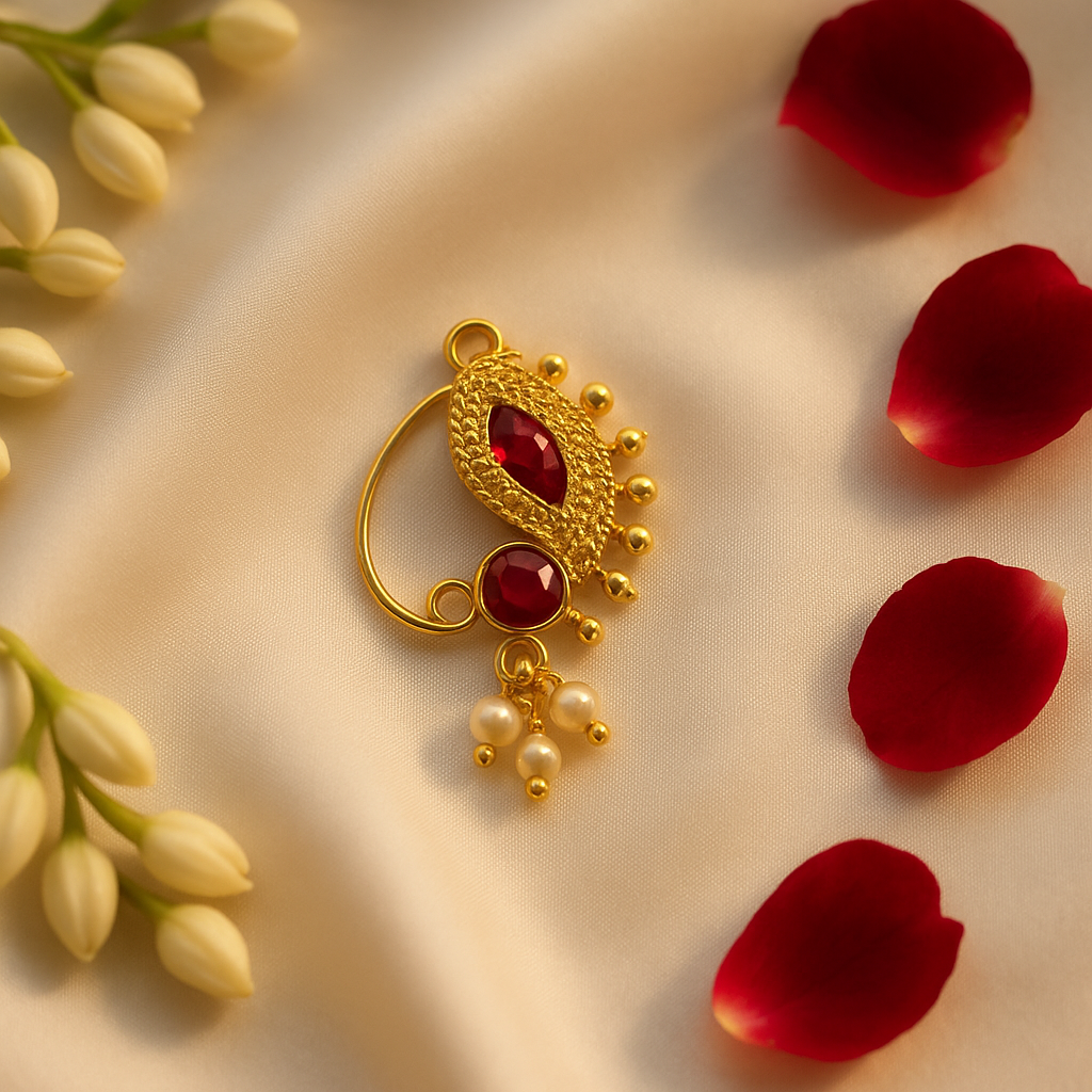 Ruby Pearl Maharashtrian Nath Ruby Pearl Maharashtrian Nath