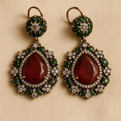 Emerald Royale Ruby Drop Necklace Set
