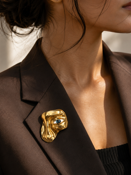 Nazar Muse Evil Eye Brooch - Gold
