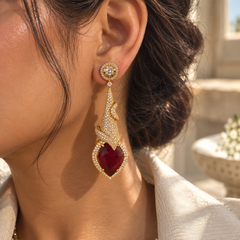 Mehr Ruby Sculptural Drop Earrings
