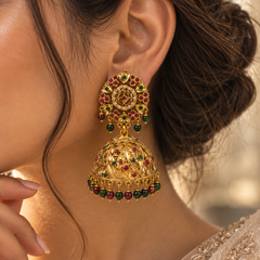 Rajkumari Navratan Jhumka Earrings
