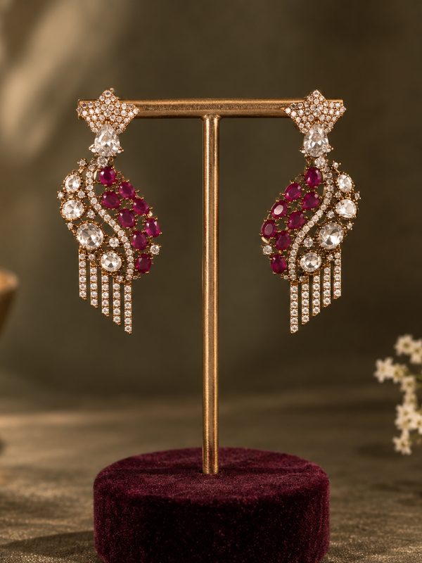 Noor Ruby Polki Necklace & Earrings Set