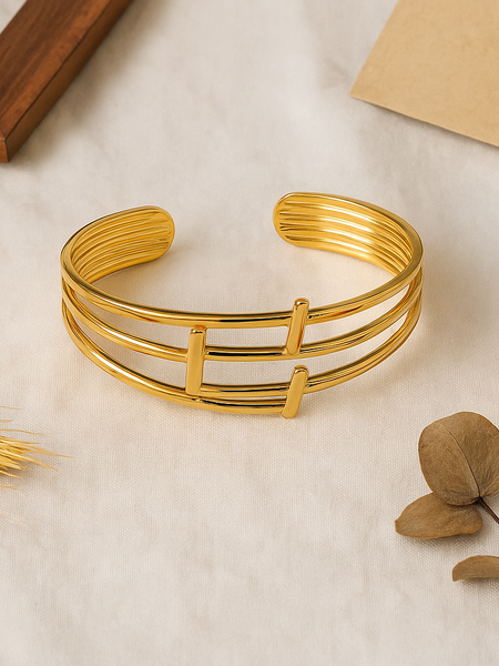 Golden Horizon Open Cuff Bracelet