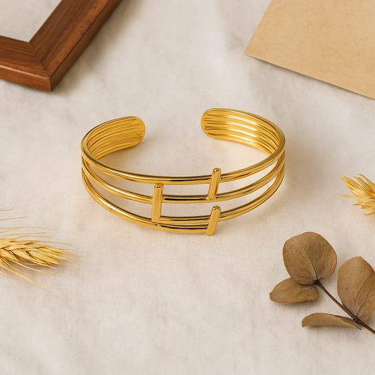 Golden Horizon Open Cuff Bracelet