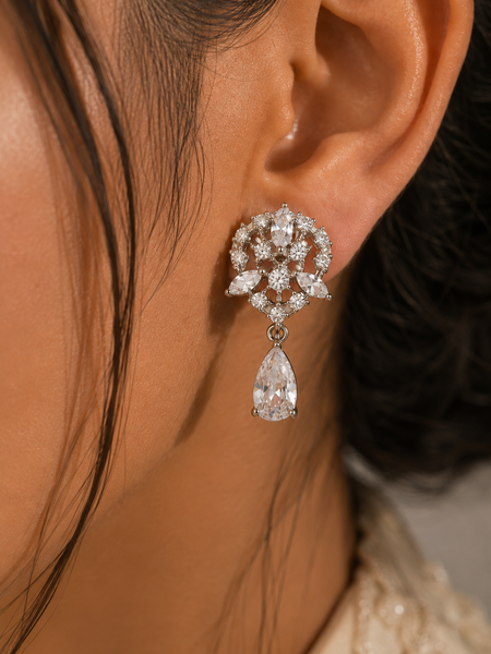 Elara Crystal Drop Earrings
