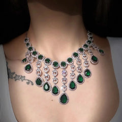 Emerald Empress Diamond Necklace Set