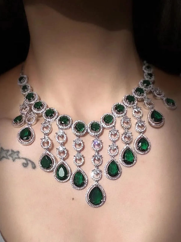 Emerald Empress Diamond Necklace Set
