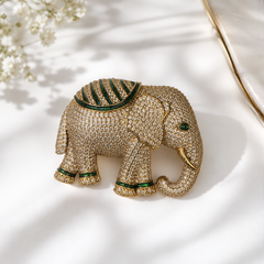 The Royal Emerald Elephant Brooch