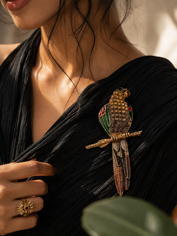 Aurelia Parrot Brooch