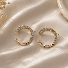 Nova Pavé Circle Stud Earrings