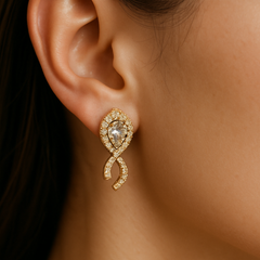 Sparkling Teardrop Loop Earrings